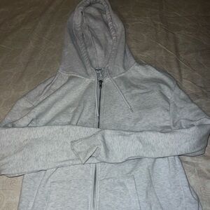 Light Gray Zip-Up Hoodie Size S